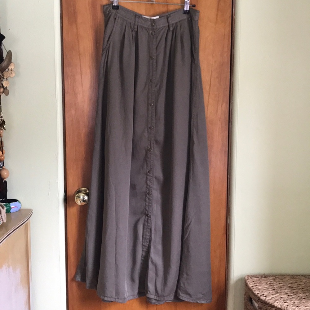 Forest green maxi skirt